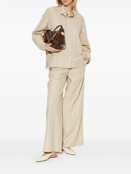 Pattern-Jacquard Trousers