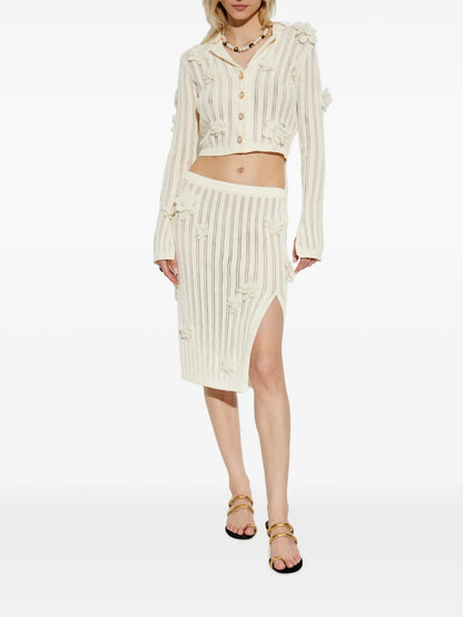 Floral-Appliqué Top