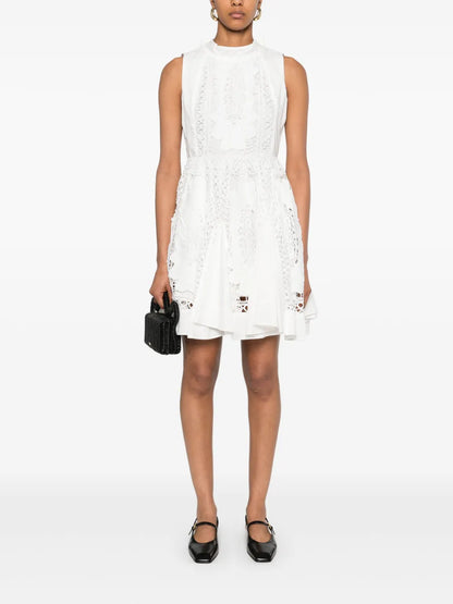 Floral-Embroidery Mini Dress