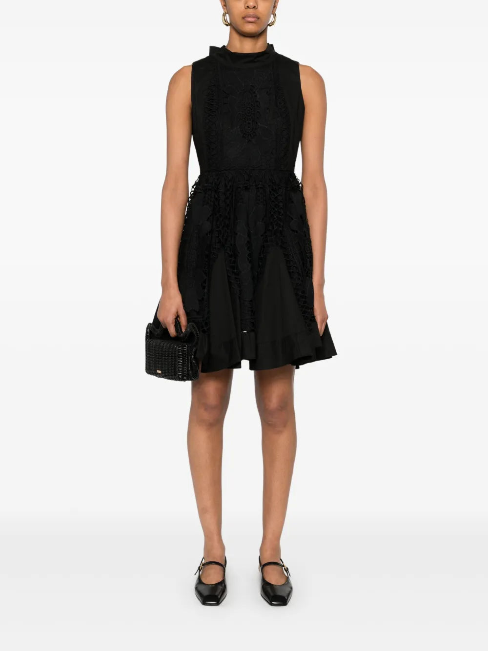 Floral-Embroidery Mini Dress