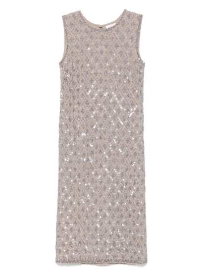 Sequin-Embellished Midi Dress