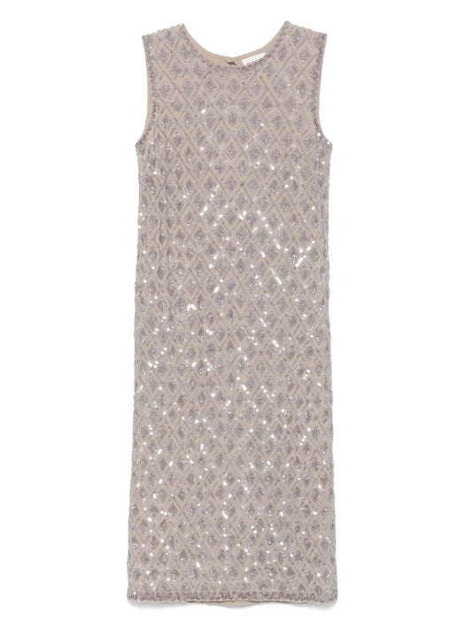 Sequin-Embellished Midi Dress