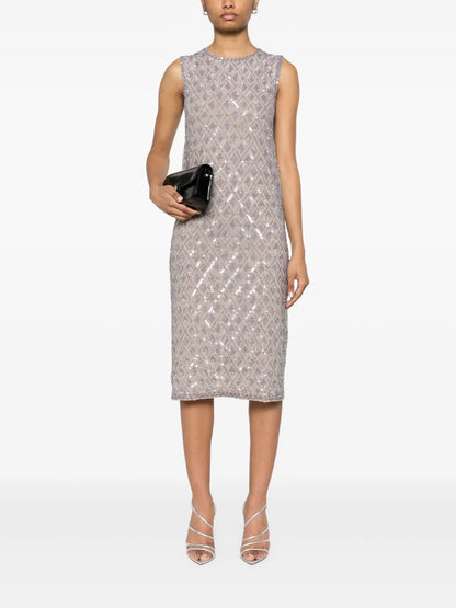 Sequin-Embellished Midi Dress