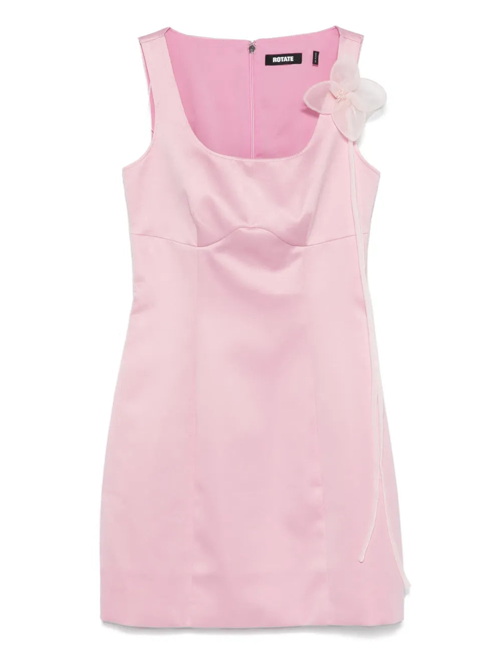 Satin Flower Mini Dress