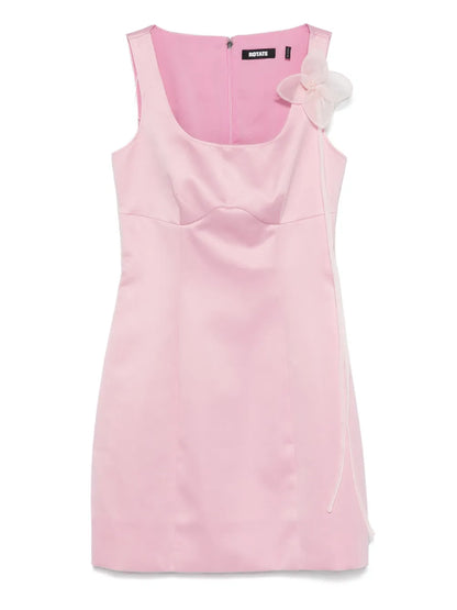 Satin Flower Mini Dress