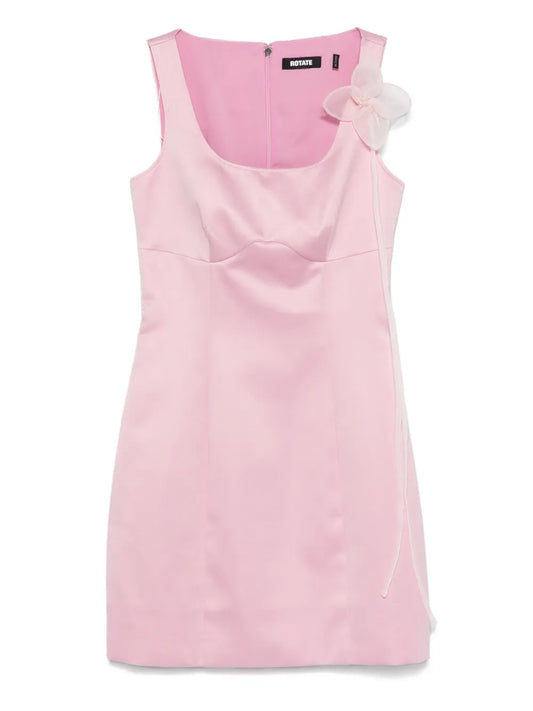 Satin Flower Mini Dress