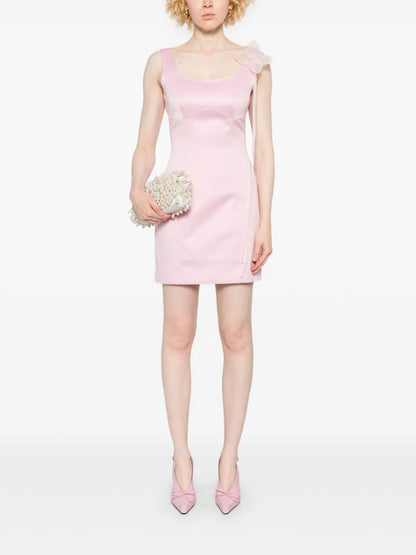 Satin Flower Mini Dress