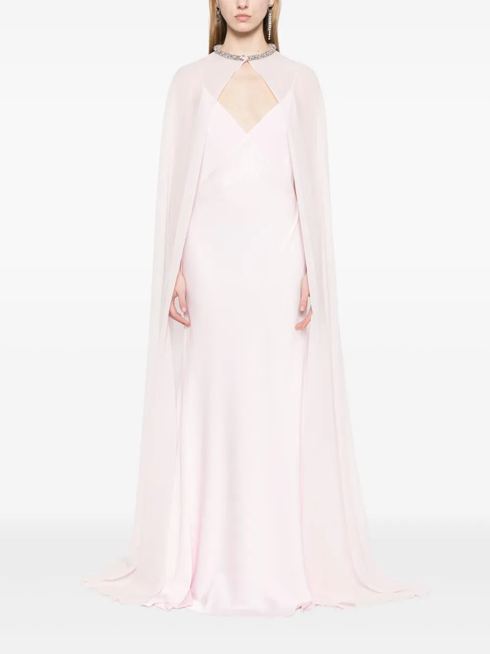 Cape-Detail Gown