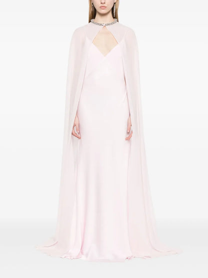 Cape-Detail Gown