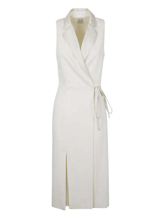 Wrap-Detail Sleeveless Dress