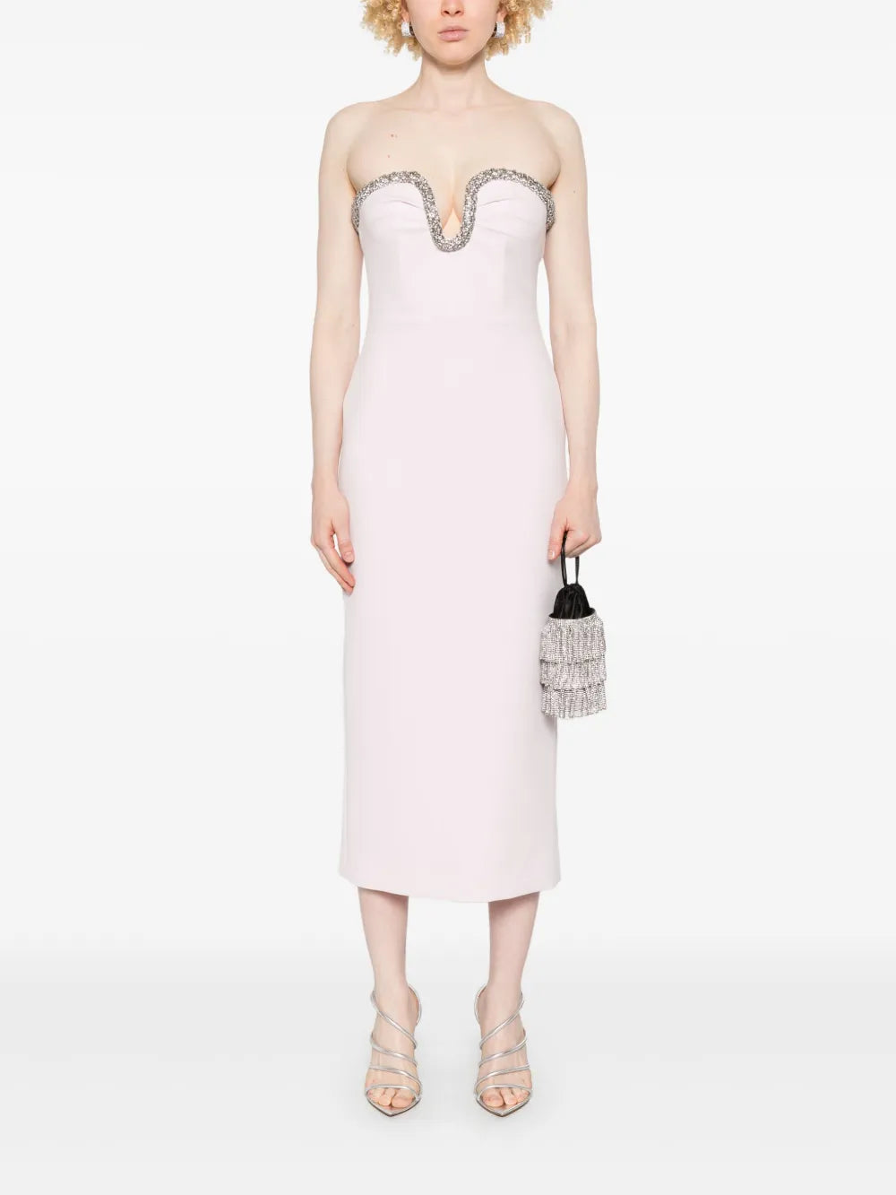 Sweetheart-Embellished Midi Dress