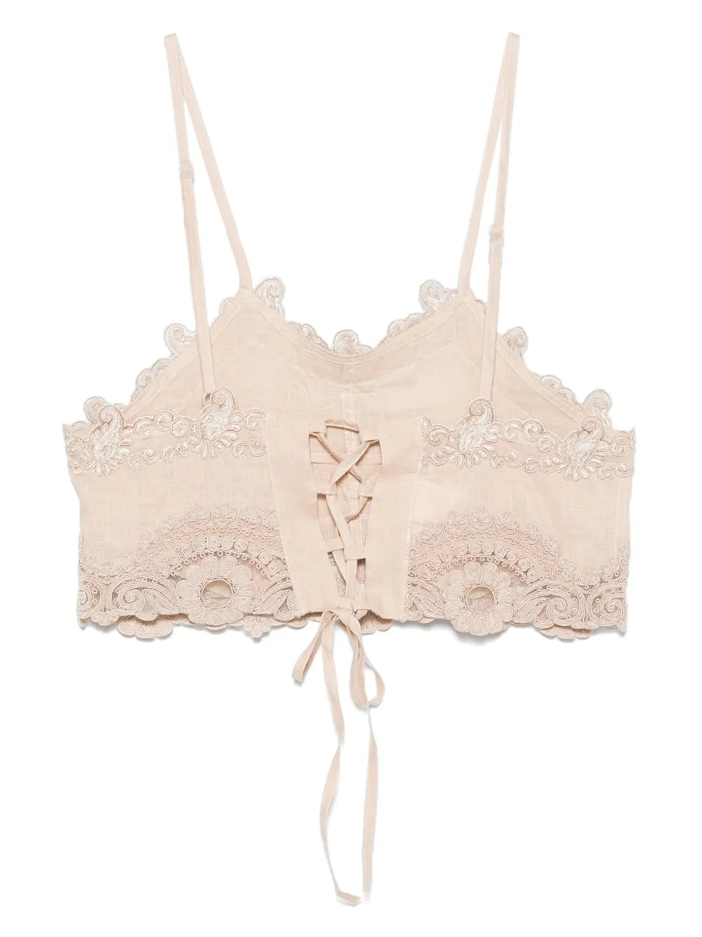Lace-Embellished Crop Top
