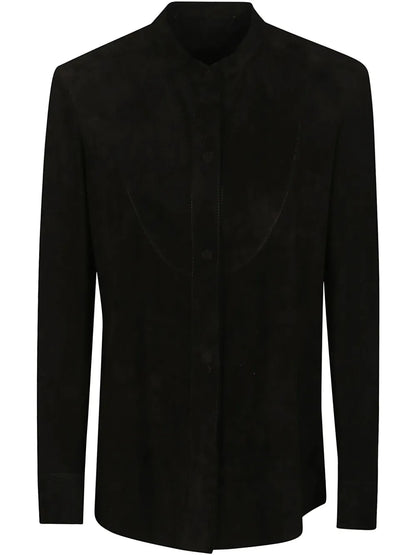 Suede Button-Up Shirt