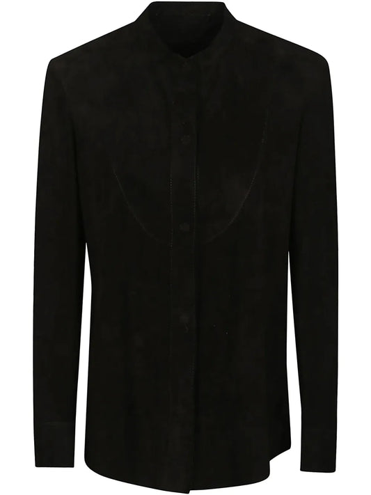 Suede Button-Up Shirt