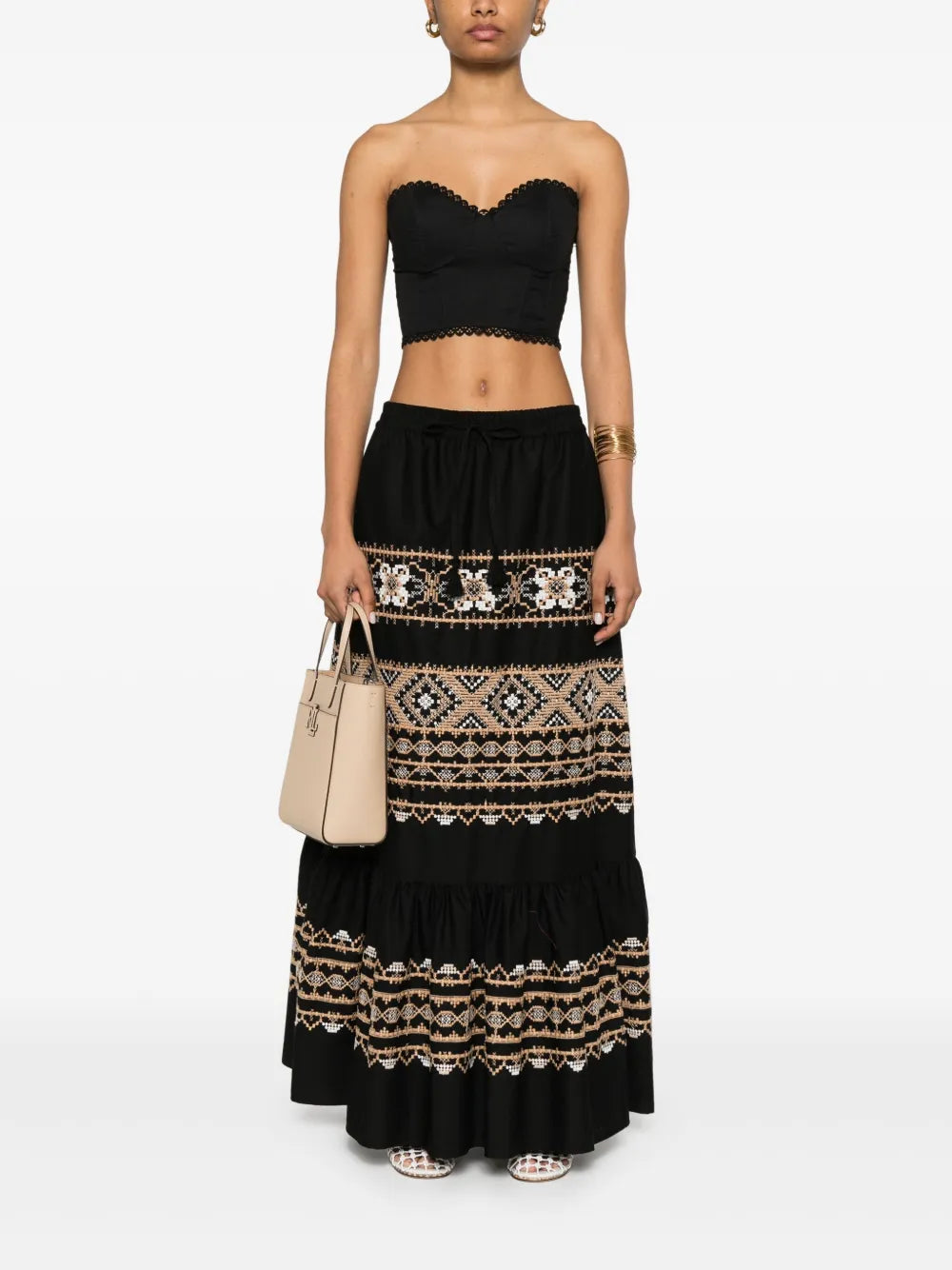 Embroidered Maxi Skirt