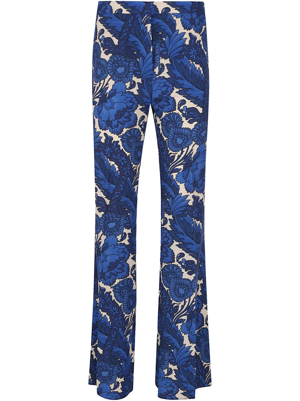 Floral-Print Flared Trousers