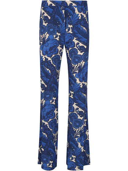 Floral-Print Flared Trousers