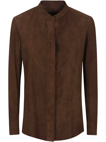 Suede Button-Up Shirt