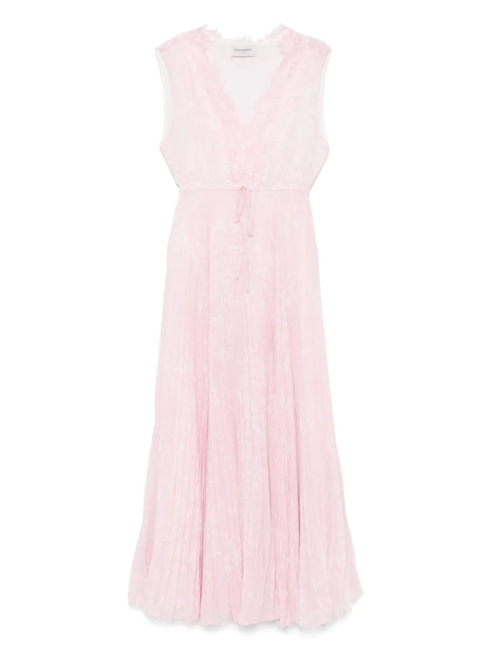Plissé-Detailed Maxi Dress