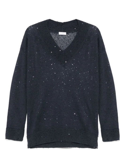 Sequin-Embellished Sweater