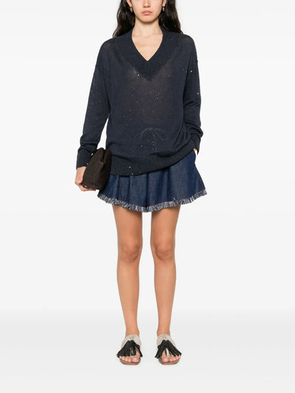 Sequin-Embellished Sweater