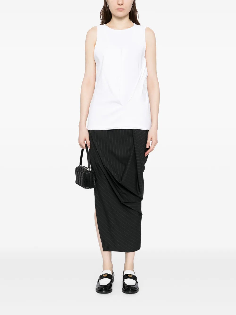 Cutting Draped Sleeveless Top