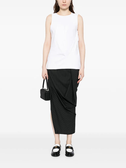 Cutting Draped Sleeveless Top