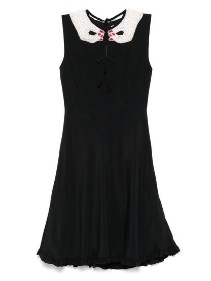 Detachable-Collar Mini Dress