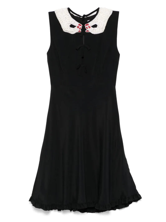 Detachable-Collar Mini Dress