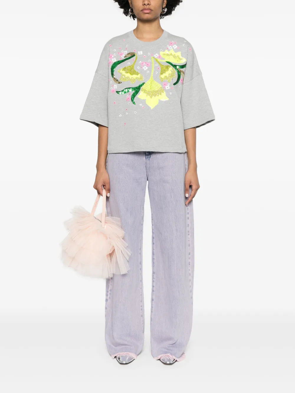 Sequin-Embellished Cotton T-Shirt