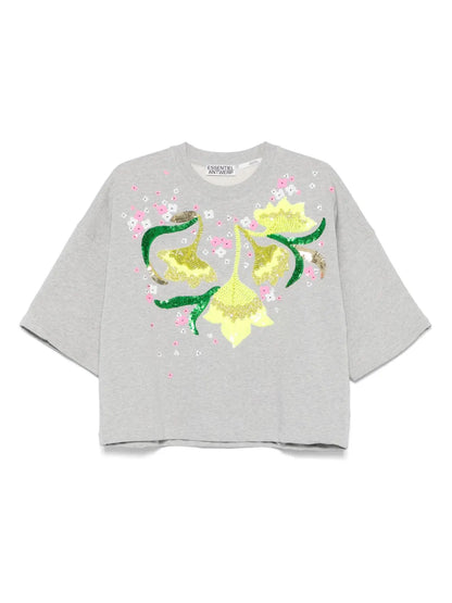 Sequin-Embellished Cotton T-Shirt
