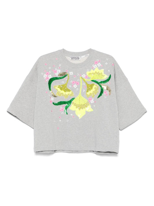 Sequin-Embellished Cotton T-Shirt