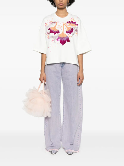Sequin-Embellished Cotton T-Shirt