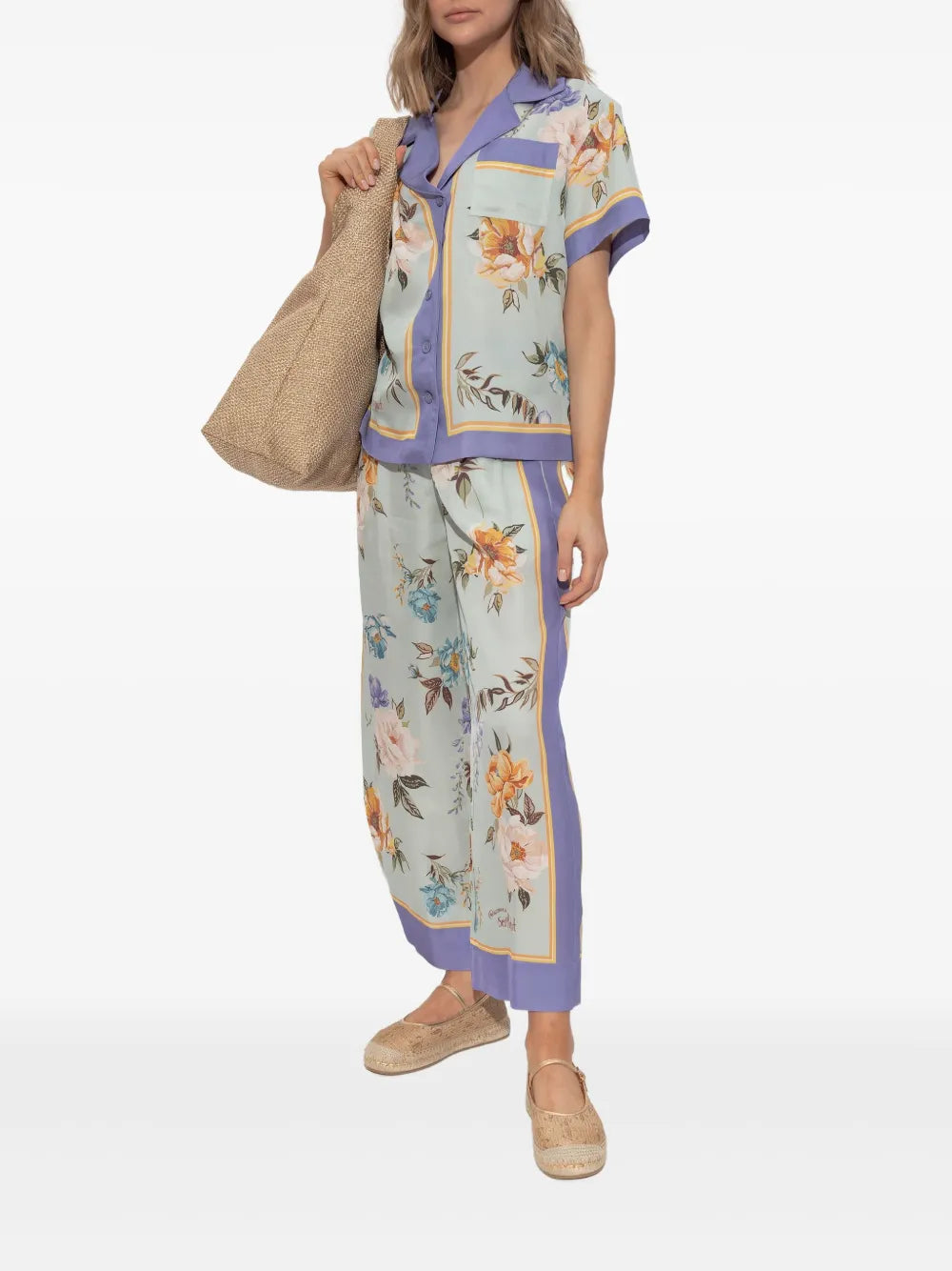 Floral-Print Trousers