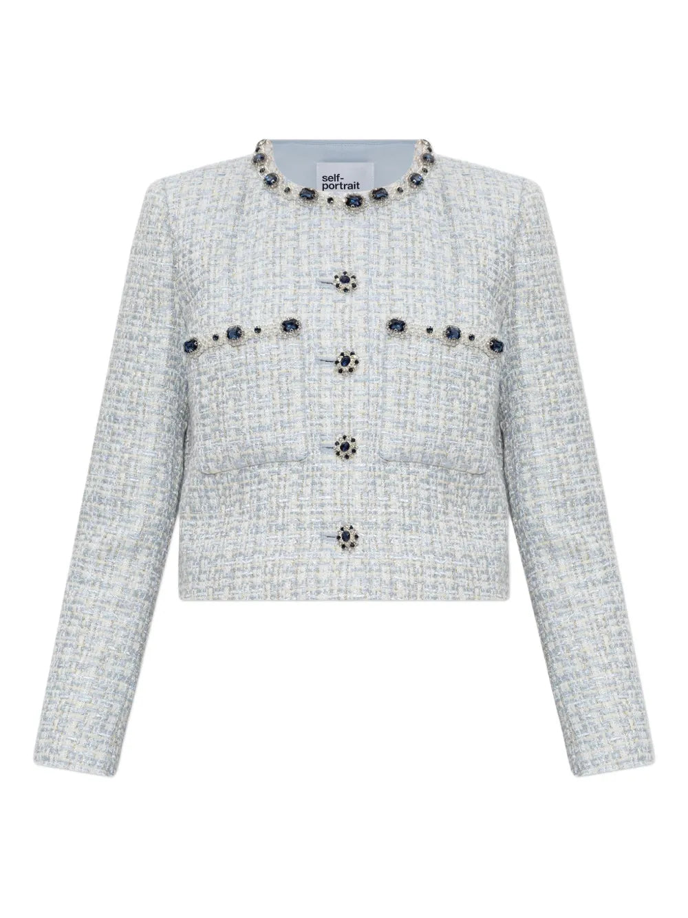 Rhinestone-Embellished Tweed Jacket