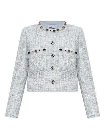 Rhinestone-Embellished Tweed Jacket