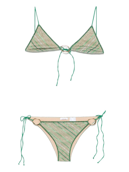 Striped O-Plaque Bikini