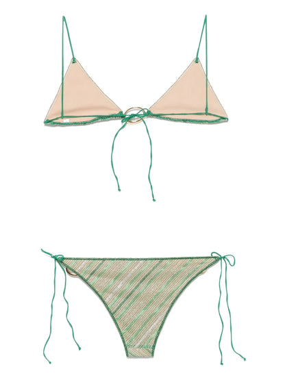 Striped O-Plaque Bikini