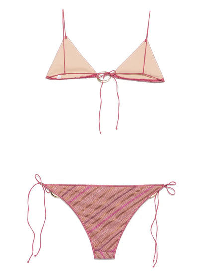 Striped O-Plaque Bikini