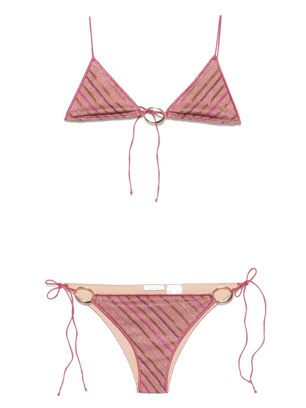 Striped O-Plaque Bikini