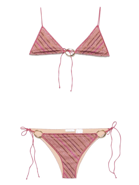 Striped O-Plaque Bikini