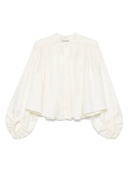 Pleated Silk Blouse