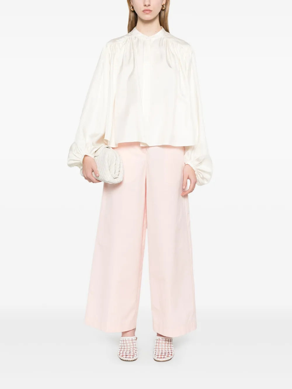 Pleated Silk Blouse