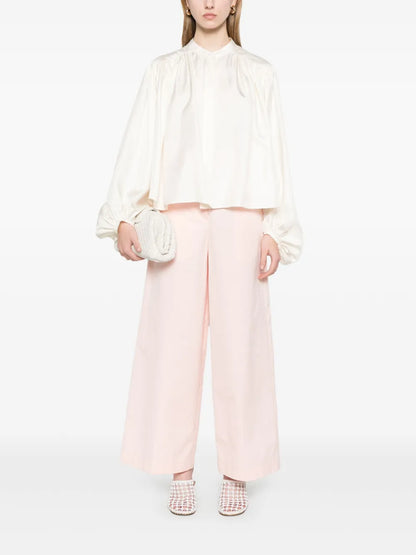 Pleated Silk Blouse