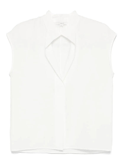 Voile Cap-Sleeve Blouse