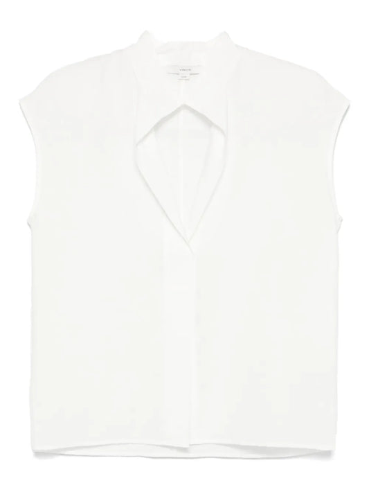 Voile Cap-Sleeve Blouse