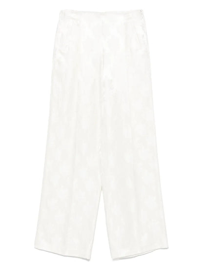 Floral-Jacquard Trousers