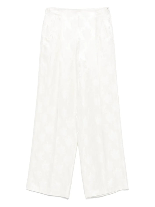 Floral-Jacquard Trousers
