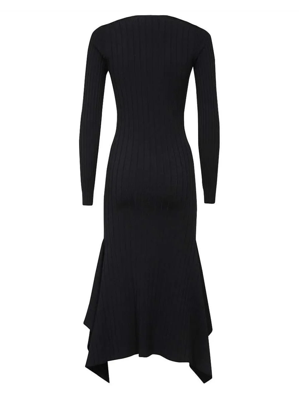 Ribbed Long-Sleeve Maxi Dress