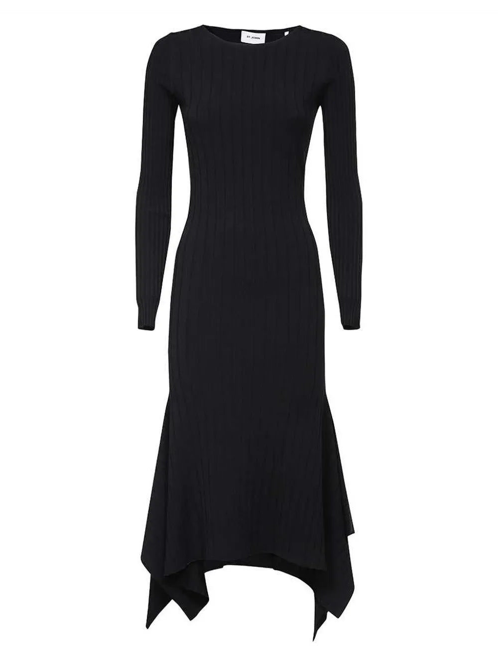 Ribbed Long-Sleeve Maxi Dress